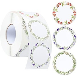 500PCS Canning Label Stickers for Jars and Lids,2Inch Round Jars Labels for Mason Jar,Wreath Designs Kraft Sticker Labels for Food Containers Candle Pantry Spice Lids Bottle Labels (White1)