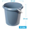 Household Bucket, Pack of 3, 5 Litres, in 3 Colours,