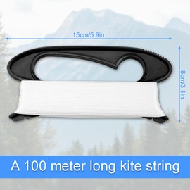 Rumyve Kite Winder, 100m Flying Kite Line, Winding Board Handle, String Handling with Winding Board, Outdoor Sports Tool, Park School Outdoor,Black