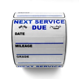 Monlesacx Oil Change Stickers 250 Pcs Per Roll, Next Service Due Reminder Stickers, 2x2 inches Premium Quality, Windshield Stickers, Easy Peel & Write and Stick with No Residue Car Sticker (Flag)