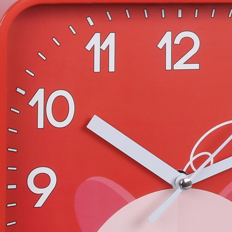 sarcia.eu Pig Wall Clock Analogue Square Clock for Kids 8x8