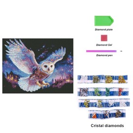Yoimckay 5D Anime Diamond Painting Owl, Owl DIY Diamond Painting by Numbers Rhinestone Embroidery Cross Stitch Art, Cartoon Diamond Painting Pictures for Adults Children, for Home Decoration, 30 x 40