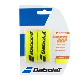 Babolat Badminton Base Grip Tape Sensation Pack of 2 in Various Great Colours (Yellow)