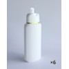 6 ovale Klappflaschen weiÃ mit Goldrand 200ml, Kosmetex leer zum