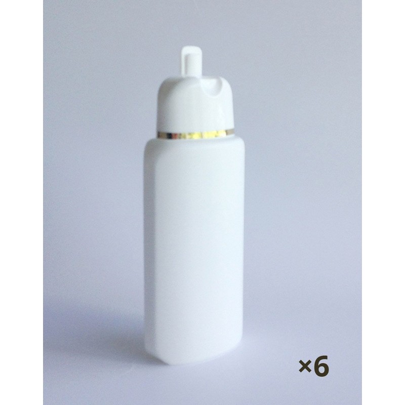 6 ovale Klappflaschen weiÃ mit Goldrand 200ml, Kosmetex leer zum