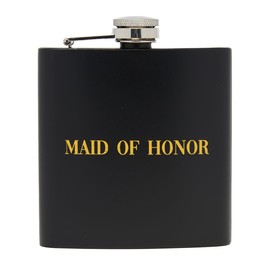 Funky Junque Wedding Party Hidden Flask for Women | Bridesmaid Proposal Gifts & Bachelorette Party Accessories | Gift for Bride – Maid of Honor (Black/Gold)