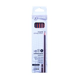 Lyra Graduate Graphite Technical Pencils, Hard Grade Leads, Set of 6