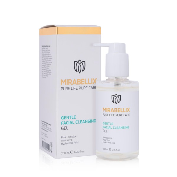 Mirabellix Gentle Facial Cleansing Gel 200ml with PHA Complex, Aloe