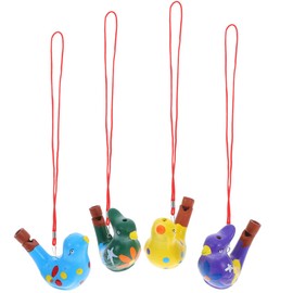 Healifty 4pcs Ceramic Bird Water Whistles Colorful Whistle Realistic Bird Call Noisemakers for Parties Unique