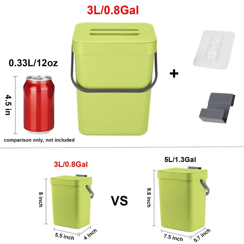 LALASTAR Food Waste Basket Bin for Kitchen, Small Countertop Compost