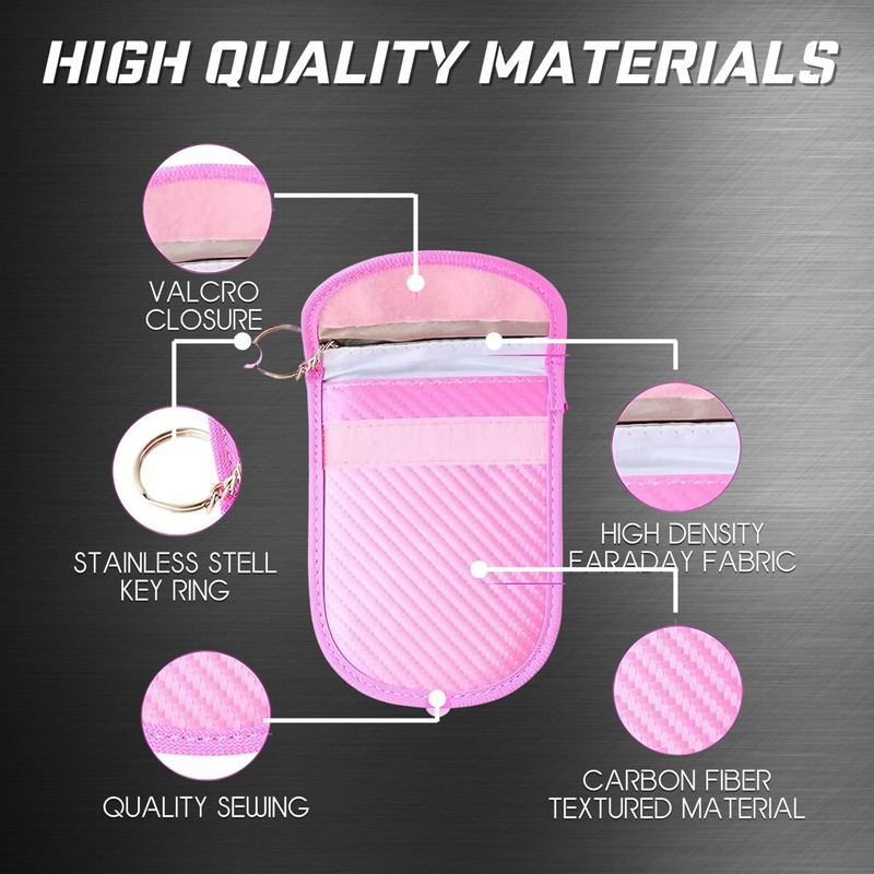 KF Premium Pink Faraday Pouch for Car Keys – Signal