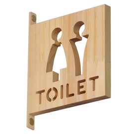 SIGNS CRAFT Wooden Toilet Sign (Male and Female) [Simple Design Pict Sign Plate, Toilet, Wall Hanging, Interior, Easy Installation]