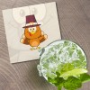Unbranded Cute Pilgrim Turkey Bird Animal 4'' X 4'' Square