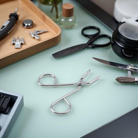 Silver Stainless Steel Eyebrow Scissors Tweezers,Elbow Pliers Clip Scissors,Flat Tip Tweezers Hair Plucker Hair Removal, Shave and Hair Removal