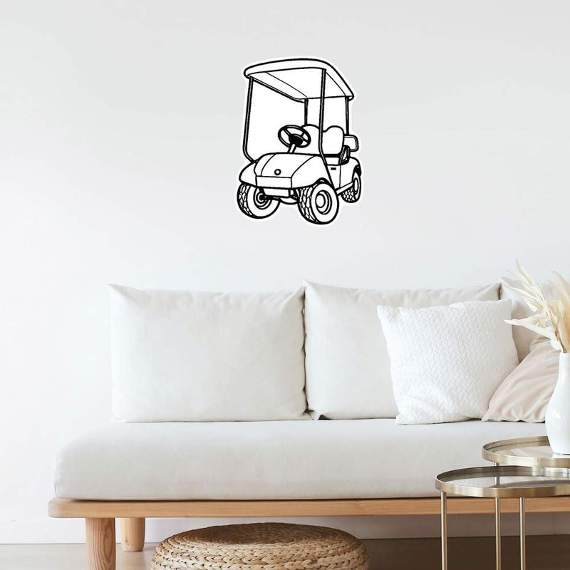 Extra Large 460mm 'Golf Cart' Permanent Sticker Decal for Cars/Windows/Bins/Walls