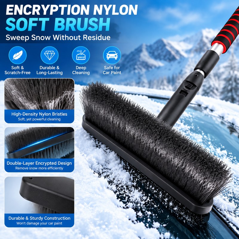 Extendable Car Snow Shovel Ice Scraper Winter Auto Windshield Cleaner