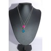 Birthstone Necklace with Tear Drop Shape Pendant with Angel Wings
