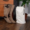 ZENPAC Cowboy Boot Bag, Beige Duster Flannel Pouch with Drawstring