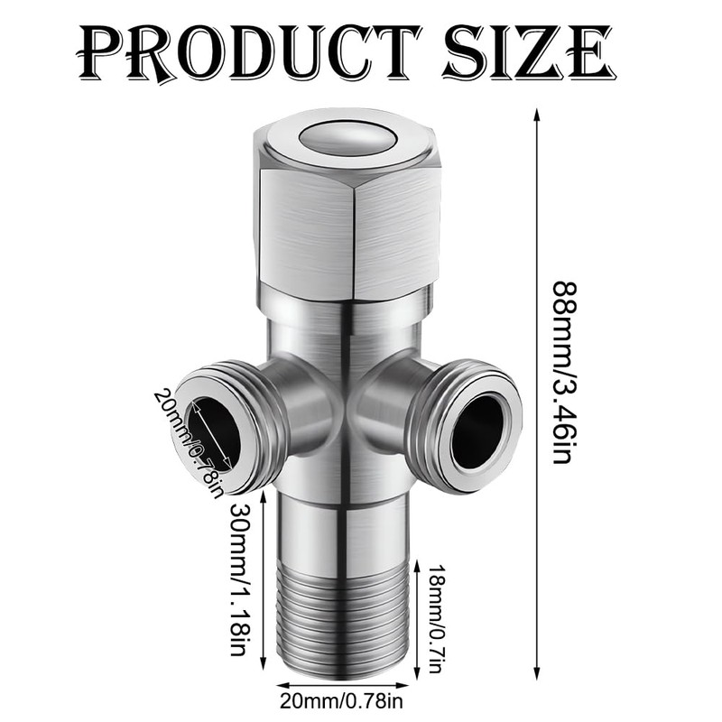 1 x angle valve, 1/2 inch, universal angle valve with