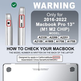 GPXIIZ Case Compatible with MacBook Pro 13 Inch M2 M1 Protective Case 2022-2016 A2338 A2289 A2251 A1706 A1708 A1989 A2159, Soft TPU Frame + Scratch-Resistant Matte Hard Case 13.3 Inches, Matte Clear