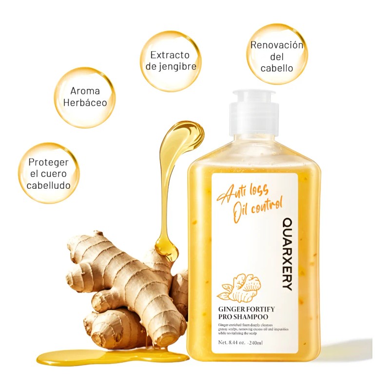 Champú Anticaída Quarxery Shampoo De Jengibre 240 Ml