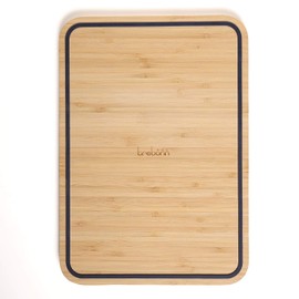 Trebonn - Wave Chop & Slide Medium Shaped Bamboo Chopping Board for Easier Cutting with Grooved for Food Catcher 24 x 34 cm