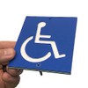 Handicap parking sign, small discreet post-mounted wheelchair ADA plaque 3.5”