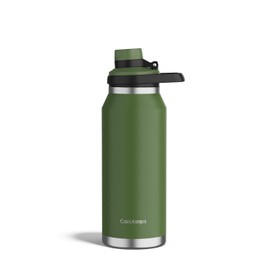 CoolKeeps Insulated Water Bottle 34 oz with Fixable Lid for Sport Travel Gym Stainless Steel Water Bottle, BPA-Free Double Wall Vacuum Metal Flask Bottle Leak Proof (Green)