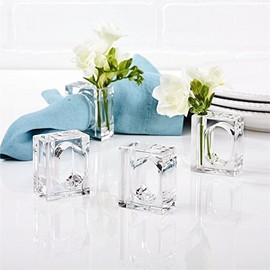 Huang Acrylics Napkin Rings Bud Vase Flower Holders Set (12)