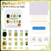 GREENTEA Handmade Decorative Press-On Nails Set, Spring and Summer Flower