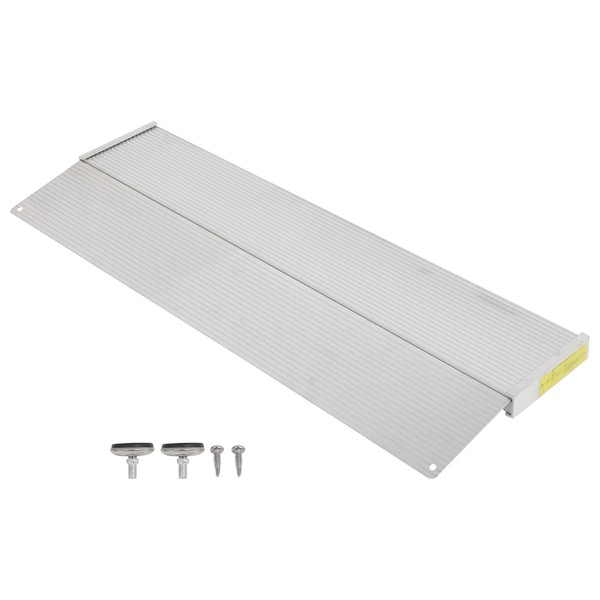 Threshold Ramp with Adjustable 12 Inch, Portable Self Supporting Aluminum