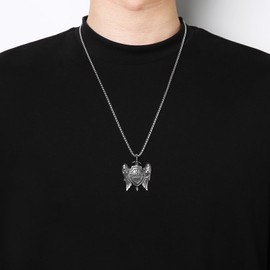 AsAlways Angel Wing Sword Cross Necklace for Men Stainless Steel Archangel Michael Exorcism Protection Pendant Necklace Jewelry Gift