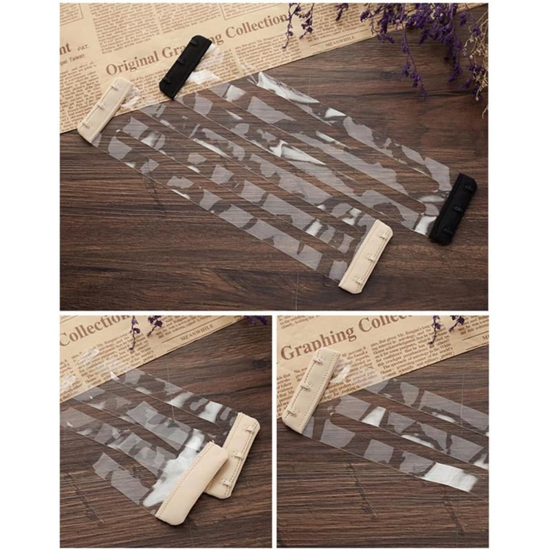 4 Piezas Extensores de Brasier Strapless Sostén Extensor con 3
