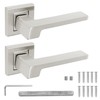 Decoranddecor Brushed Chrome Door Handles & Latch Kit Lever On
