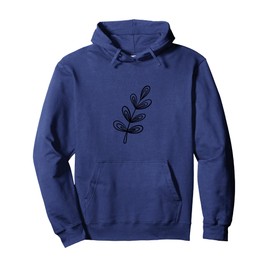 Cute Leaves Pattern Botanical Leaf Minimalism Japandi Pullover Hoodie