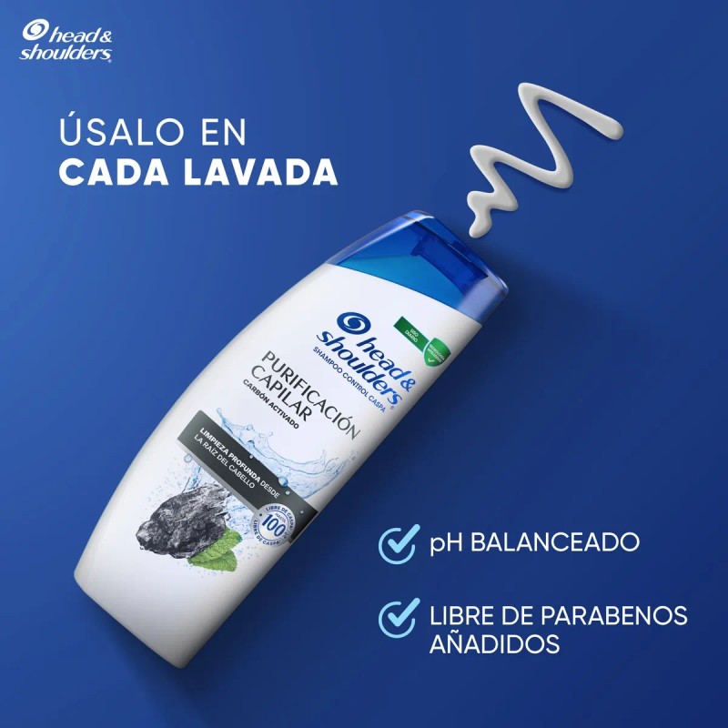Shampoo Control Caspa Head & Shoulders Purificación Capilar, 650 ml