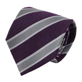 Ojier Men's Necktie, Wool Tie, Wool, Silk, Silk Blend, Made in Japan, Regimental Cashwool by Zegna Balfa, 194: Purple