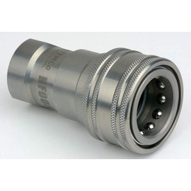 TEMCo 3/4" Female NPT Thread 3/4" Body Female Hydraulic Coupler ISO 7241B Ball Valve Quick Connect for Tractors and Ag Equipment Fits Pioneer Parker Format - HF0062