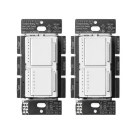 Lutron Maestro LED+ Dual Dimmer and Timer Switch | 75-Watt LED Bulbs/2.5A Fans, Single-Pole, MACL-L3T51-WH-2, White, 2 Pack