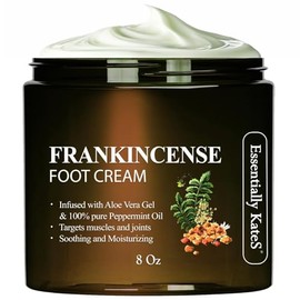 Essentially KateS Crema Para Pies Con Aceite De Incienso 8 Fl Oz - Combate El Dolor Y La Rigidez En Pies Cansados - Suela De Pie, Tendón De Aquiles, Puente De Pie, Tobillo Y Pie Crema Hillfoot