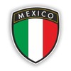2 x 10cm/100mm Mexico Flag Design Vinyl Stickers Travel Luggage