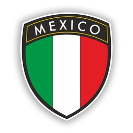 2 x 10cm/100mm Mexico Flag Design Vinyl Stickers Travel Luggage #10615