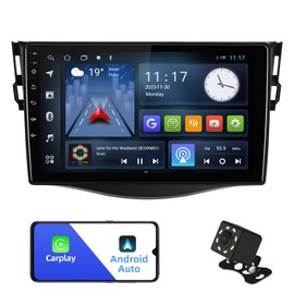 2+32G Android 10 Double Din Car Stereo for Toyota RAV4 2006 2007 2008 2009 2010 2011 2012 with 9-Inch Touchscreen Radio Built-in Wireless Carplay/Android Auto/GPS/Bluetooth/FM/Backup Camera