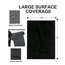 Blazco Dental Bibs 125 Pcs Sheet Dental Bibs Disposable, 3 Ply Waterproof Dentist Bib for Adults & Children, Large Bulk Wipes 13'' x 18'' - Best for Medical, Tattoo, Piercing & Personal Use (Black)