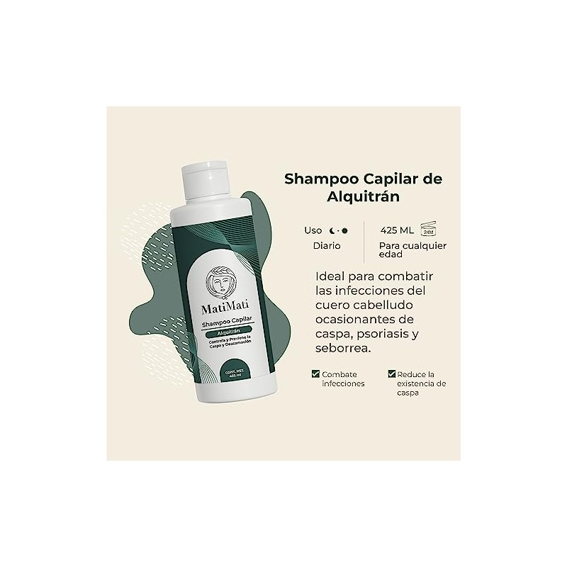 Shampoo Capilar Alquitrán Psoriasis, Caspa Matimati 425ml