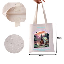 BAUNA Mystery Shack Tote Bag Cartoon Inspired Reusable Grocery Shopping Bag Gravity Falls Shoulder Bag (Mystery Shack Tote)