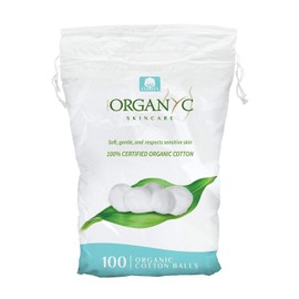 Organyc 100% Organic Cotton Balls for Sensitive Skin - Pack of 100