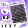 DAODER 200D Volume Cluster Eyelash Extensions, D Curl, Soft &