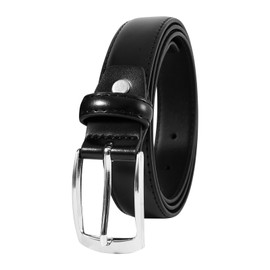 GoGou Mens Leather Belts, Black Belts for Men Adjustable Men's Belts Leather for Suits，Jeans, Casual & Business(waist 37"-40")