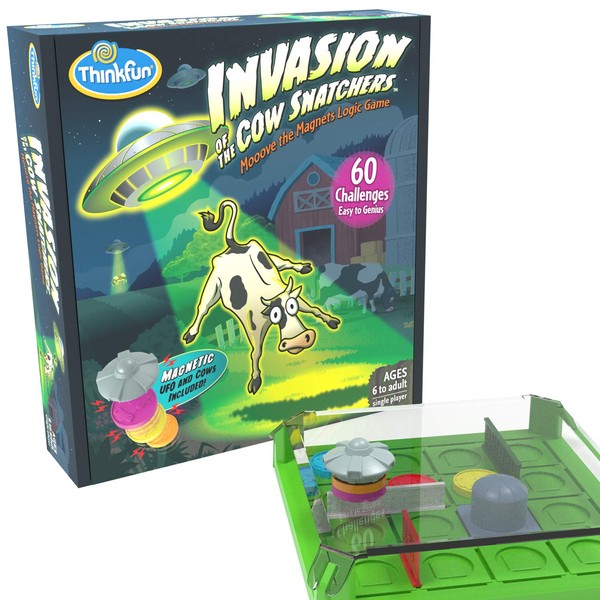ThinkFun Invasion of the Cow Snatchers STEM Toy and Logic Game for Boys and Girls Age 6 and Up - A Magnet Maze Logic Puzzle